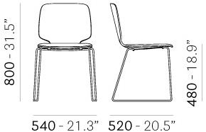 Pedrali Стул из фанеры со встроенной подушкой Babila 2720/a - Вид №1