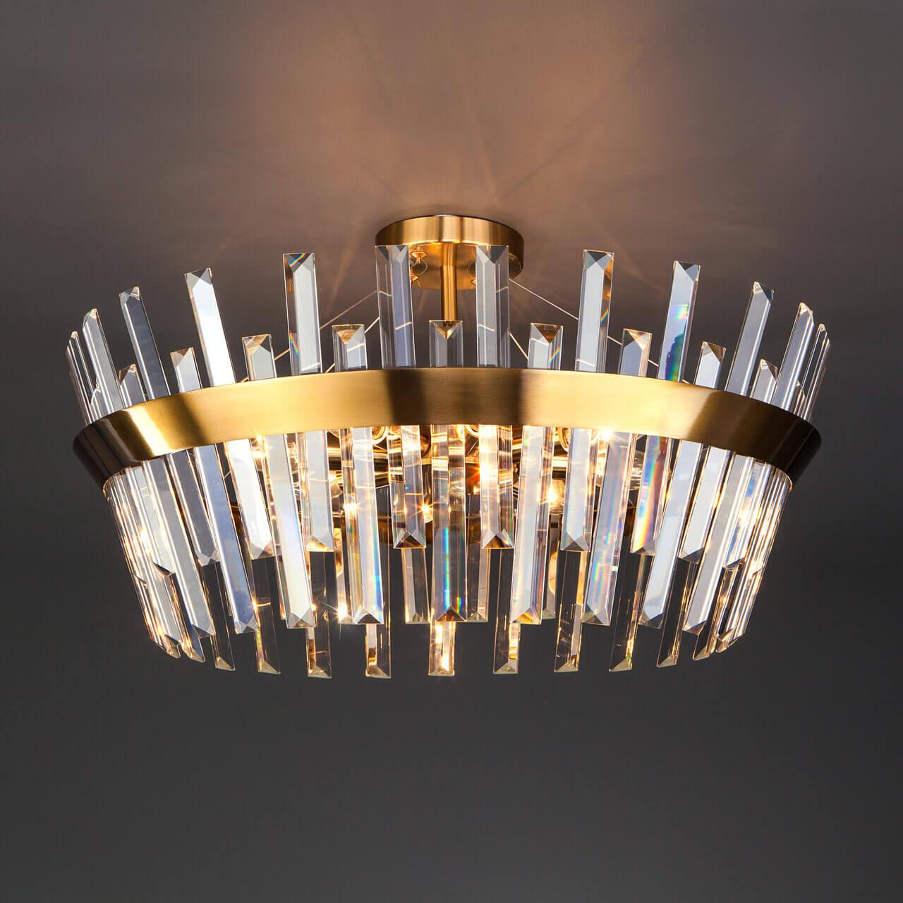 Потолочная люстра Eurosvet Steccato 10111/8 золотая бронза/прозрачный хрусталь Strotskis EUROSVET ДИЗАЙНЕРСКИЕ, STECCATO 00-3888743 Бронза;прозрачный  - Вид №2