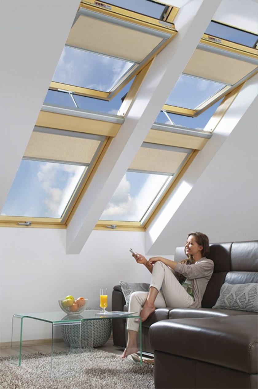 Fakro Распашное мансардное окно из сосны с электроприводом Finestra a bilico sun-id-1416050 - Вид №6