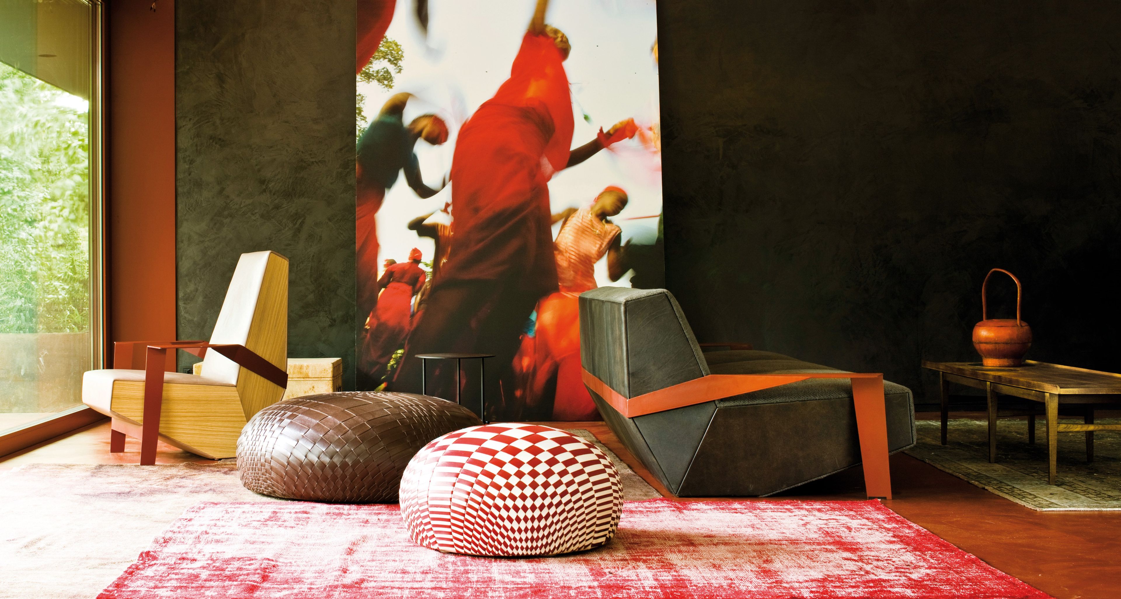 Круглый кожаный пуф MOROSO DEW ARCH-00029896 - Вид №3