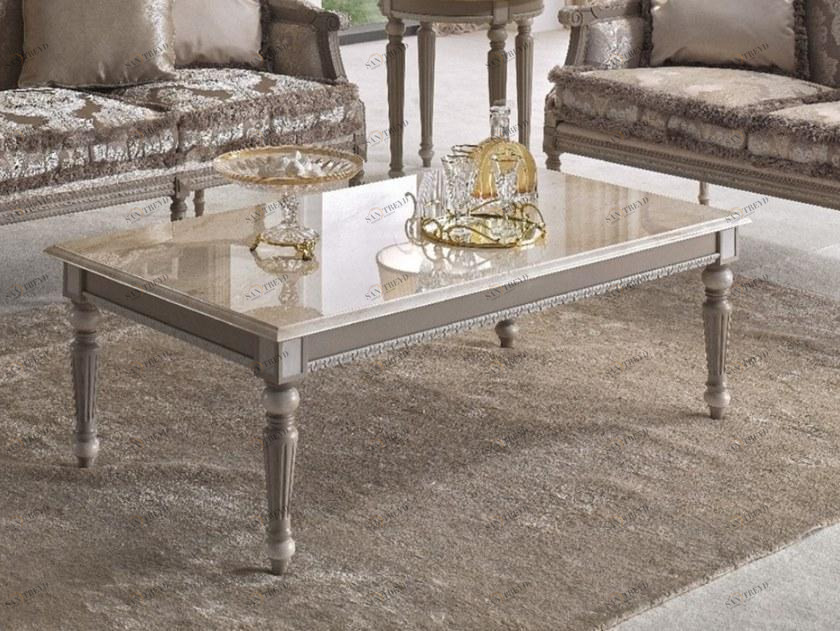 SCAPPINI & C Прямоугольный деревянный журнальный столик с мраморной столешницей Timeless 2734-m