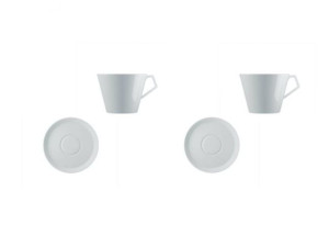 Набор фарфоровых чашек с блюдцем