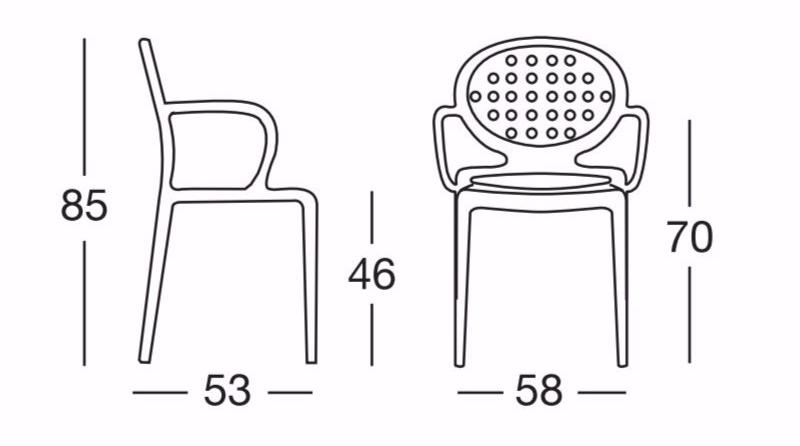 SCAB DESIGN Стул-медальон штабелируемый с подлокотниками Colette sun-id-1461599 - Вид №3