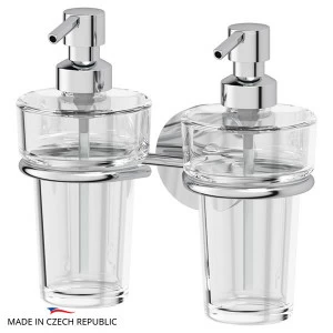 Держатель с двумя прозрачными дозаторами 250 мл Ellux ELEGANCE ELE 007-C05