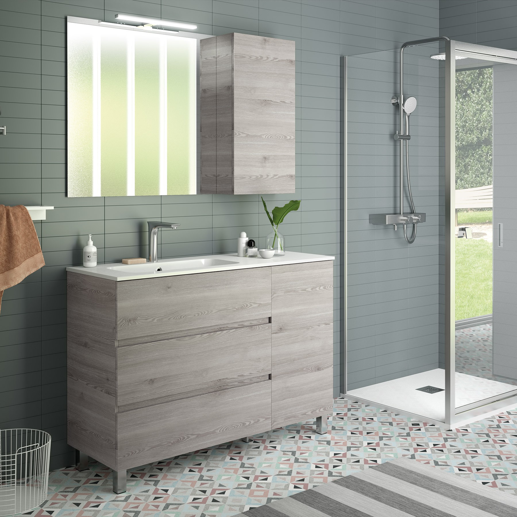 22826 SALGAR Модуль АЛЬЯНС 400 двусторонний 1 дверный BAY PINE 400 x 800 x 162 мм Лавровая сосна  - Вид №1