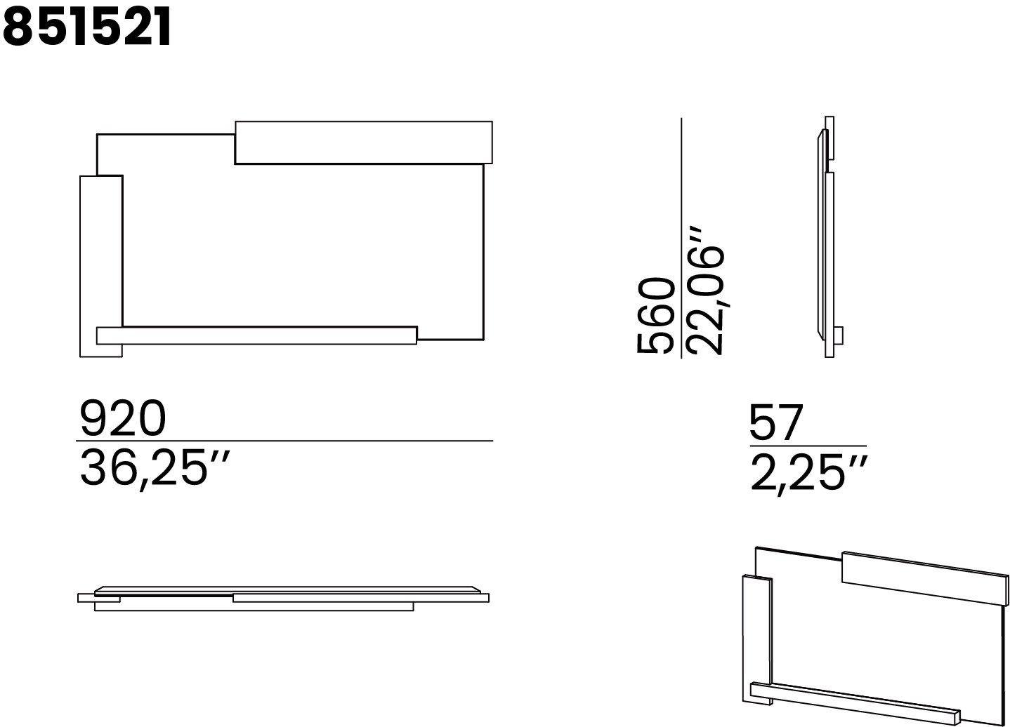 Прямоугольное настенное зеркало animovel Уэмбли ARCH-00101069 - Вид №3