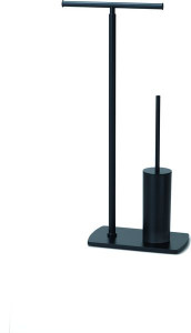 7332(14) Gedy G-Florida, стойка: бумагожержатель двойной + металлический ерш, цвет черный матовый