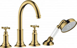 16546990 Смеситель на край ванны на 4 отверстия с поперечными ручками AXOR MONTREUX