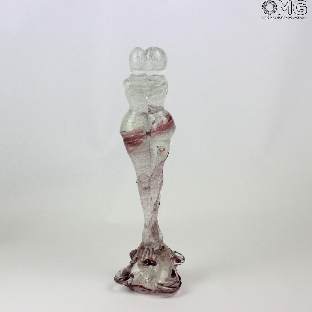 667 ORIGINALMURANOGLASS Скульптура Влюбленные - Amore Violetta - муранское стекло OMG 10 см  - Вид №1
