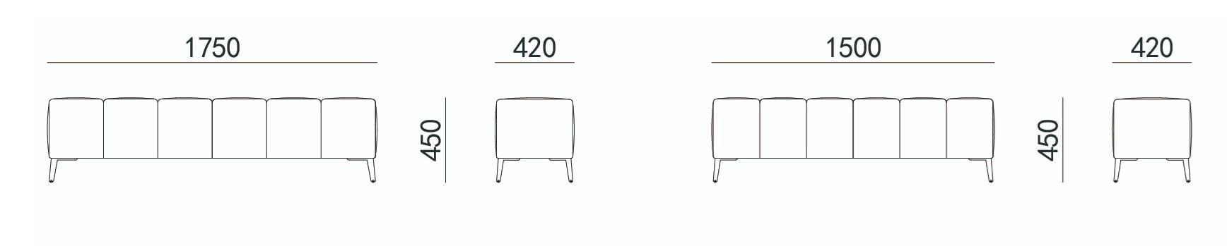 Мягкая скамейка из ткани HC28 maison CITTI ARCH-00033779 - Вид №2