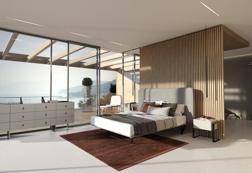 Barel Двуспальная кровать с обивкой из ткани sun-id-1406325 - Вид №3