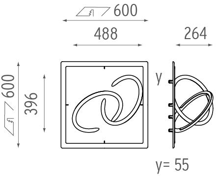 Flos Полувстраиваемый потолочный светильник отраженного света Soft collection - 3d sun-id-1481103 - Вид №2