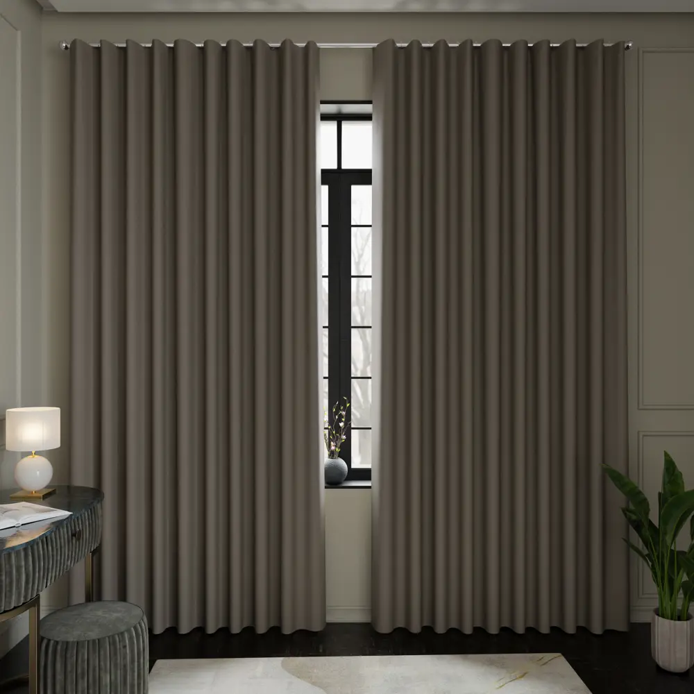 MIAMOZA Штора Виолетта на ленте 160x280 см элегантный какао 89405533 STLM-1568628