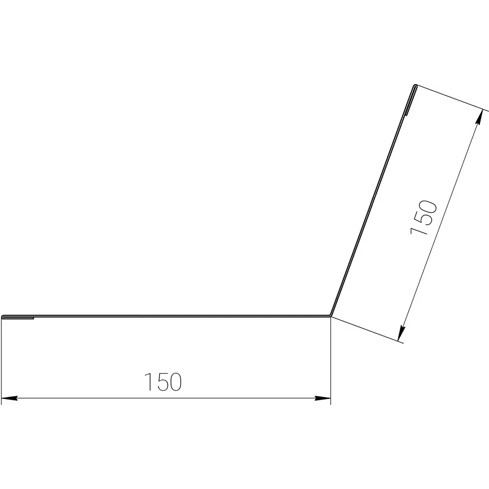 Планка примыкания верхняя 150x150 мм 2 м 0.4 мм RAL 8017 коричневый ТАВРОС STLM-2109101 - Вид №1