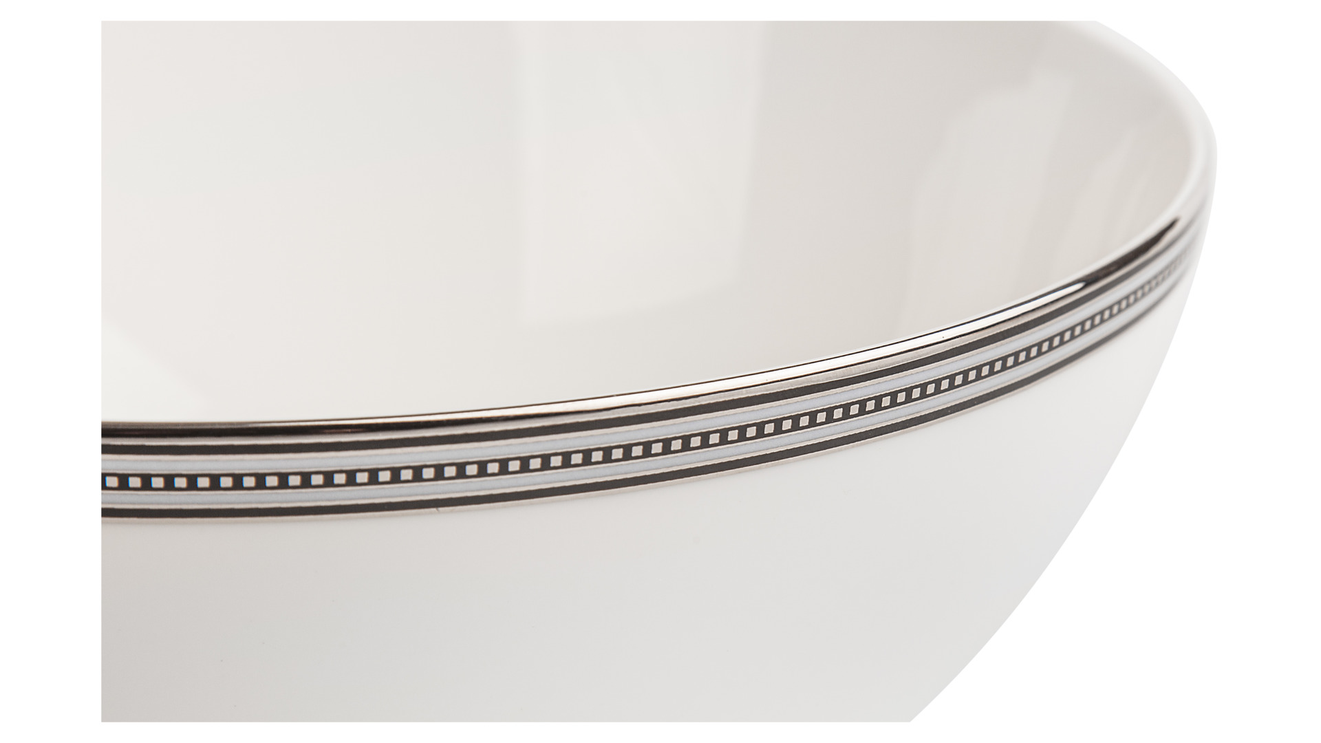 10646032 Noritake Салатник круглый Noritake "Богарт платиновый" 22,4см Фарфор костяной  - Вид №1