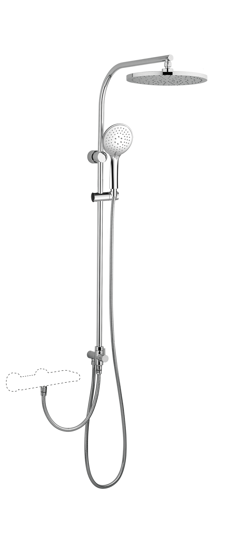 39426390 BASIC Термостатический с фиксированной внешней колонкой Хром GRB MIXERS 