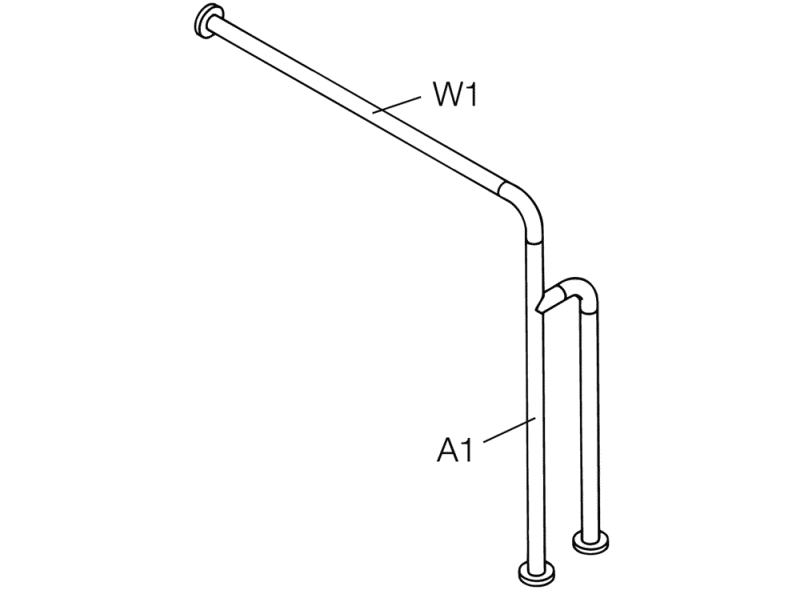 801.22.4S Опорная ручка для пола и стены, нестандартная длина HEWI Stützen  - Вид №2