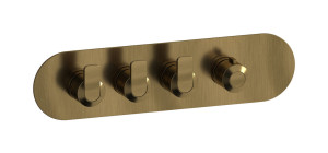 Внешняя часть термостата 3-ходовая, круглая пластина, горизонтальная, ручка С-67 WE ARE IB eua322mbnc6 Modern Bronze Aqua