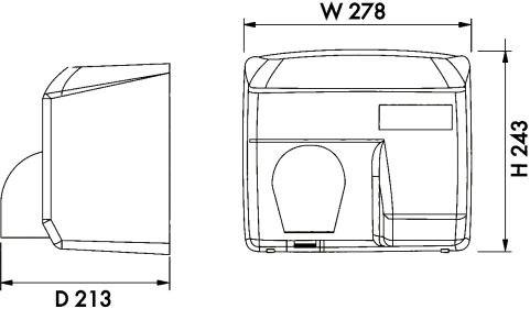 Saniline Автоматическая электрическая сушилка для рук из нержавеющей стали  Mp404n  - Вид №1