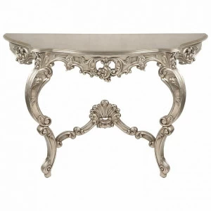 Консоль с деревянной столешницей 78х113 см античное серебро Fly Silver ART-ZERKALO  00-3884137 Серебро