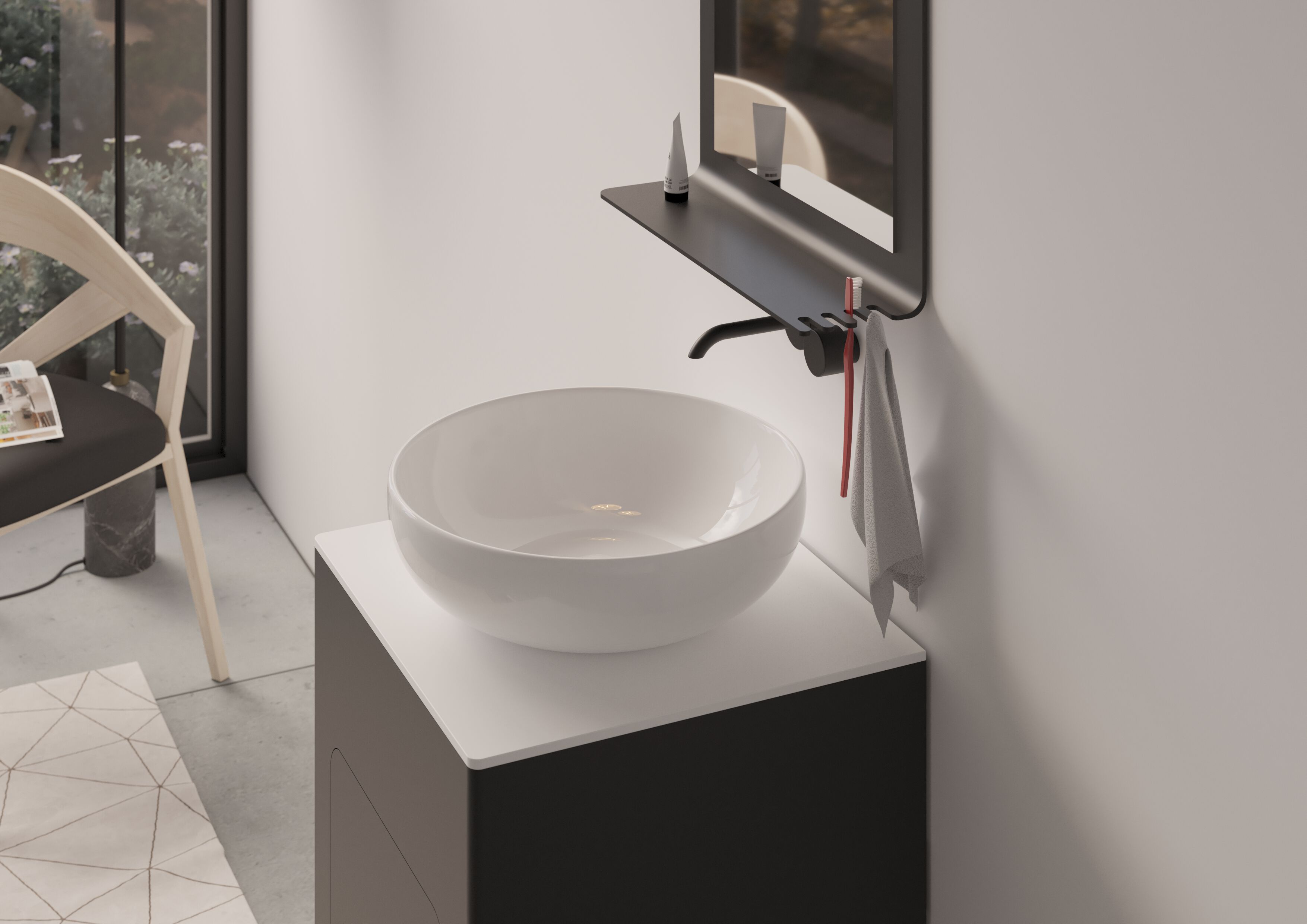 Алюминиевый подвесной умывальник с дверцами GSG Ceramic Design NEW YORK ARCH-00038928 - Вид №1