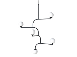 Подвесной светильник из металла и опалового стекла