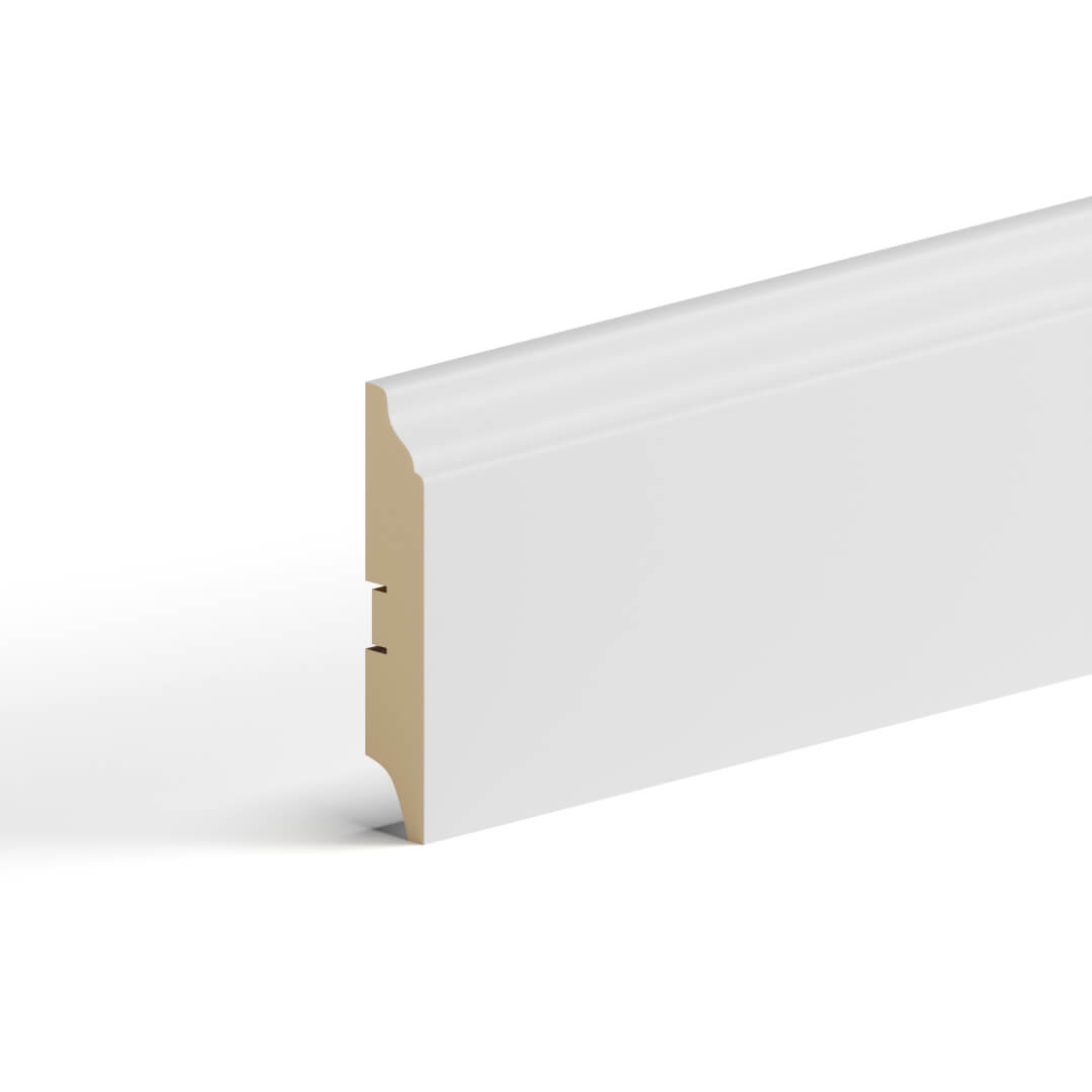 Напольный плинтус МДФ STELLA 100B 2000x100x16 Белый (4шт в упак) Standart STSR-1345