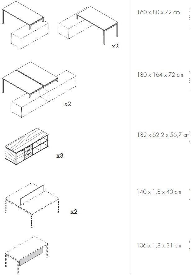 Bralco Модульный стол со встроенной полкой с системой управления кабелями Gate sun-id-1408803 - Вид №6