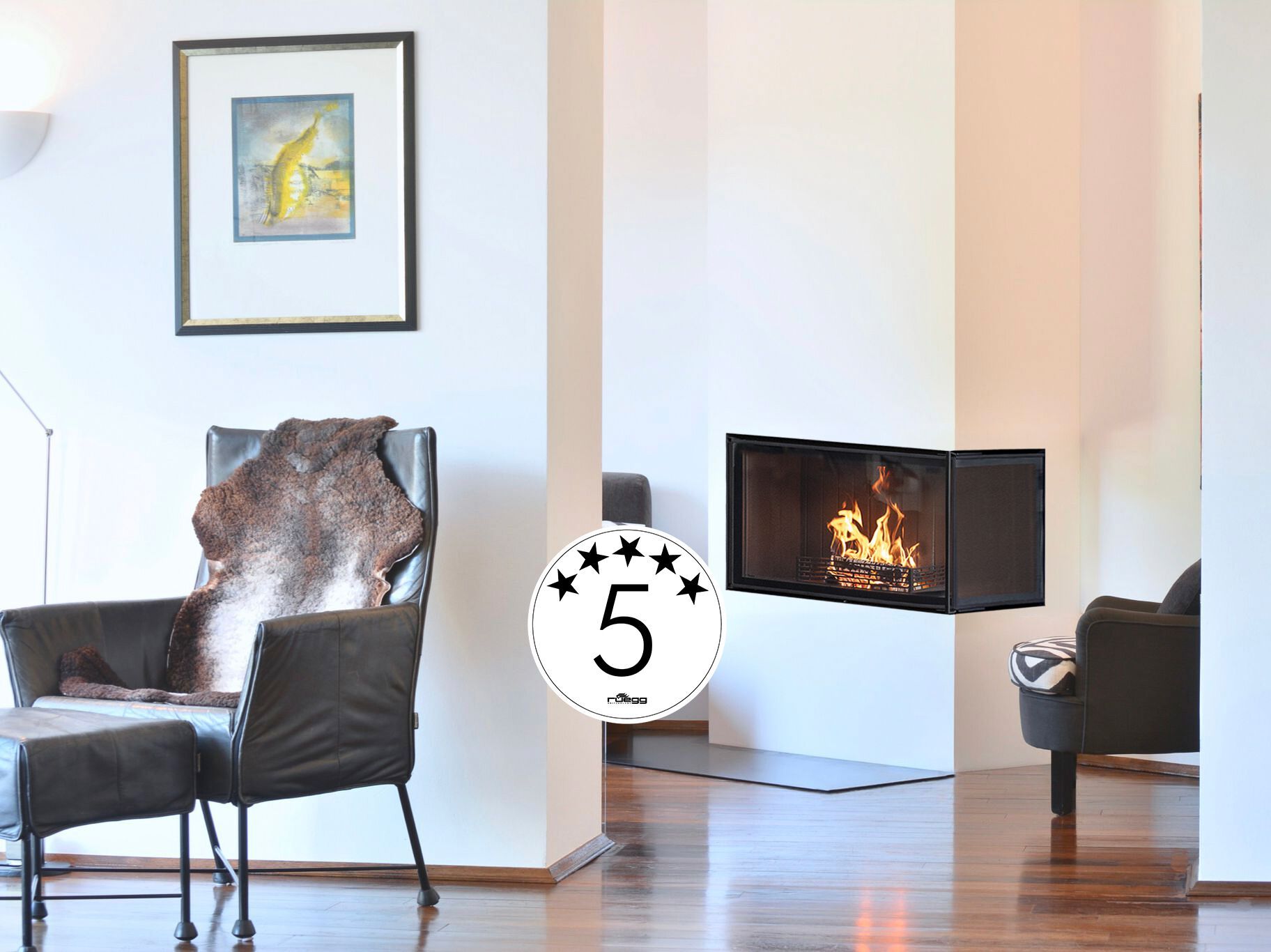 Стальной дровяной угловой камин RÜEGG K ARCH-00056416 - Вид №1