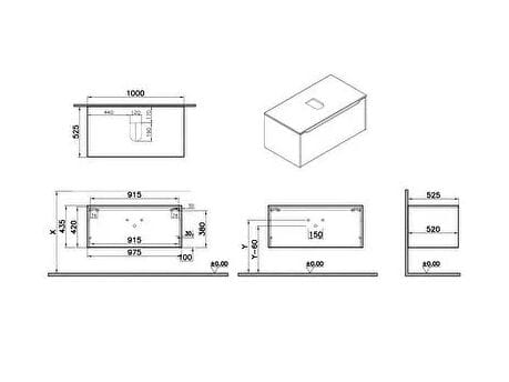 Подвесной умывальник с ящиками VitrA Bathrooms Integra Square ARCH-00086563 - Вид №8