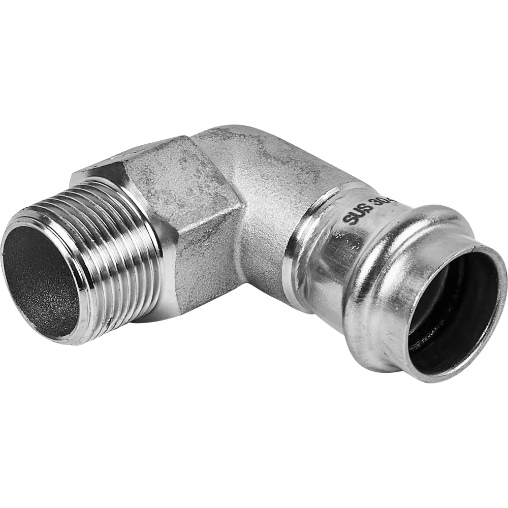 Угол переходной Rommer 3/4"x22 мм ВПр-НР нержавеющая сталь STLM-2000342