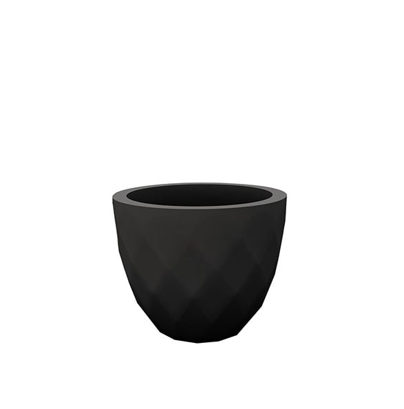 071369 Кашпо Nano матовое черное 15см Vondom Vases