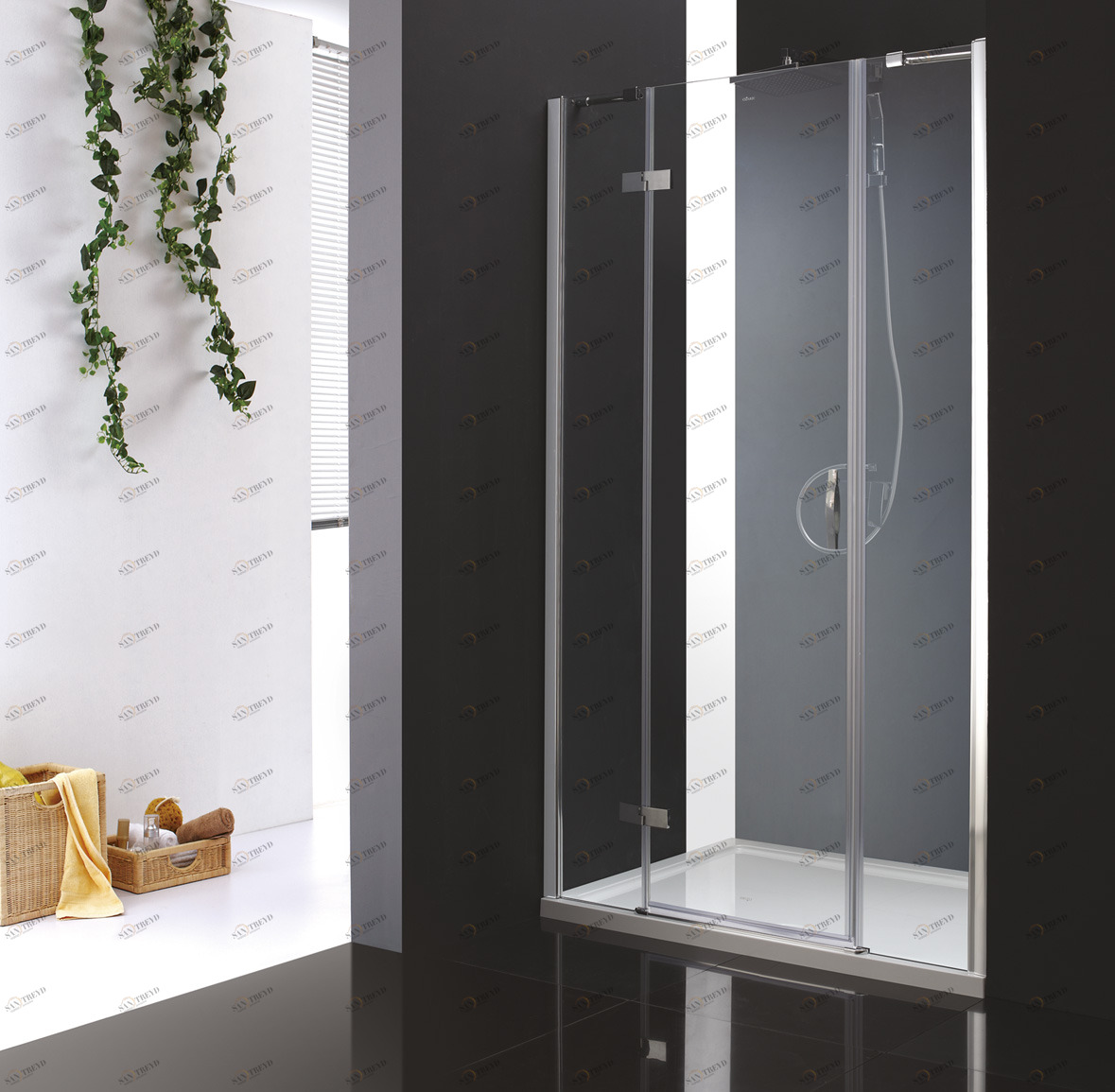 Душевая дверь в нишу CEZARES BERGAMO-W-B-13-40+60/40-P-Cr-L