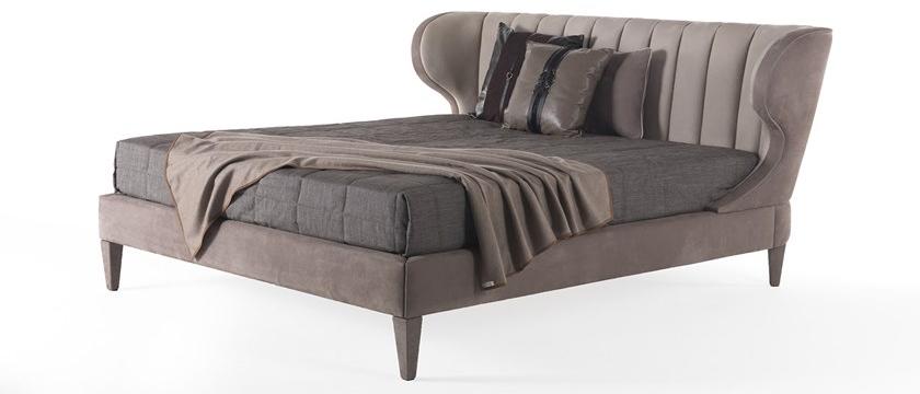 Gianfranco Ferré Home Кожаная кровать King size с мягким изголовьем Dunlop Dlp.312.a - Вид №1