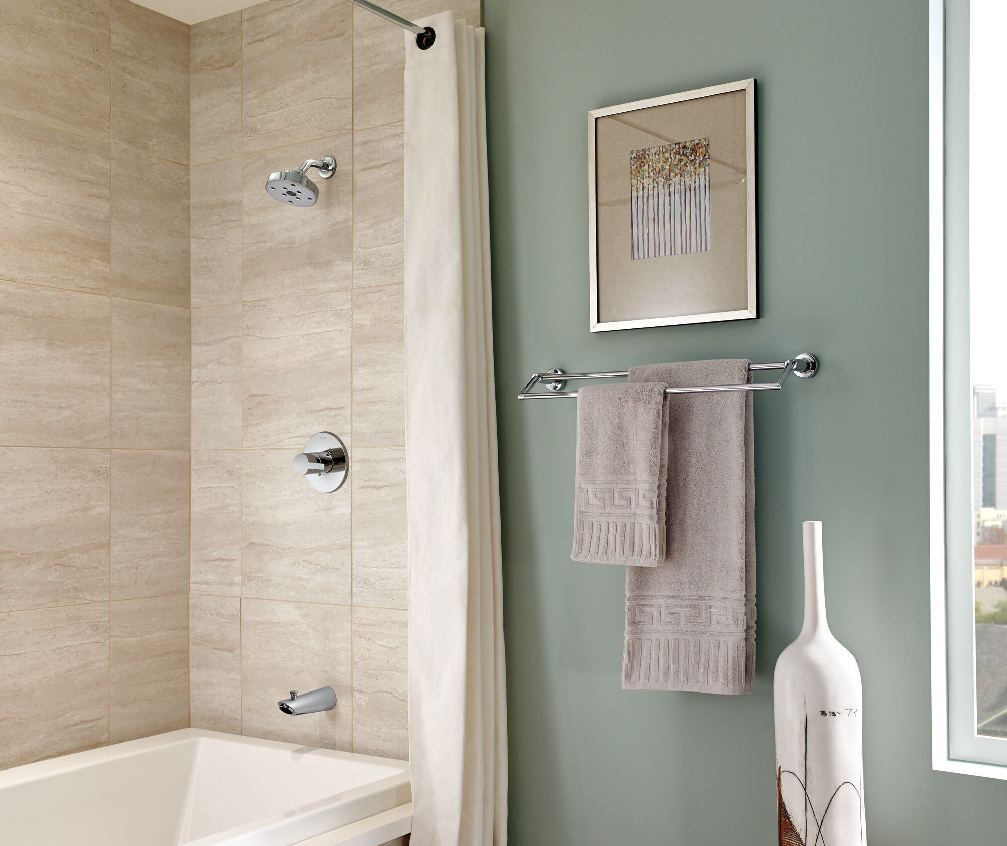 T14461-SS Monitor® 14 Series H2Okinetic® для ванны и душа Delta Faucet Compel Нержавеющая сталь  - Вид №3