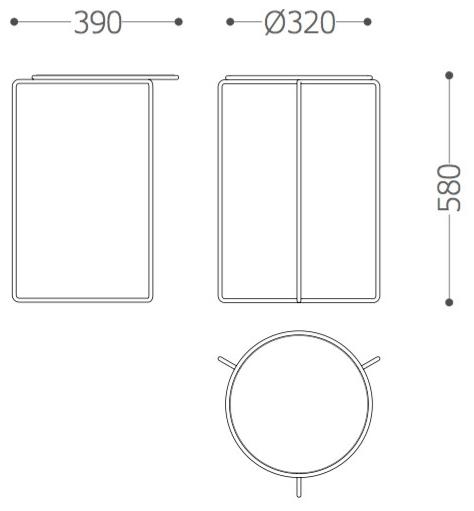 VAGHI Высокий круглый стол из ламината и металлической основы Filo Tm3 - Вид №6