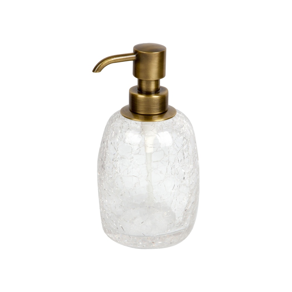 6603/SB-WAV-V5 Surya Crystal, дозатор овальный с помпой V5, цвет светлая бронза - стекло с эффектом волны