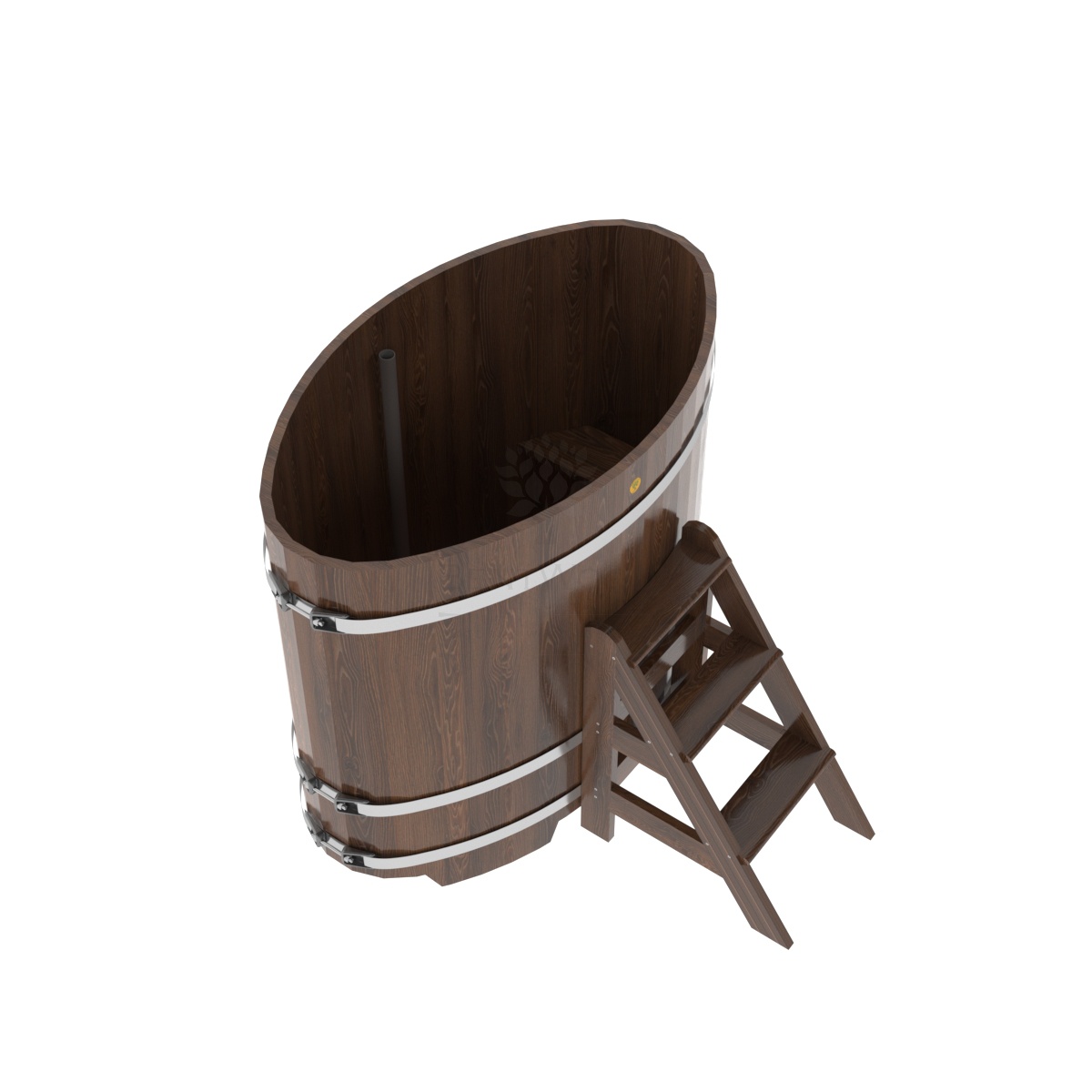 1277 Купель овальная из дуба 0,80х1,42х1,2 морёный Alyarus  - Вид №1