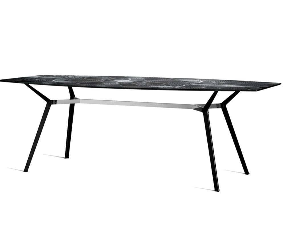 Прямоугольный стол из стали и хрусталя MOROSO Пилон ARCH-00044505 - Вид №1