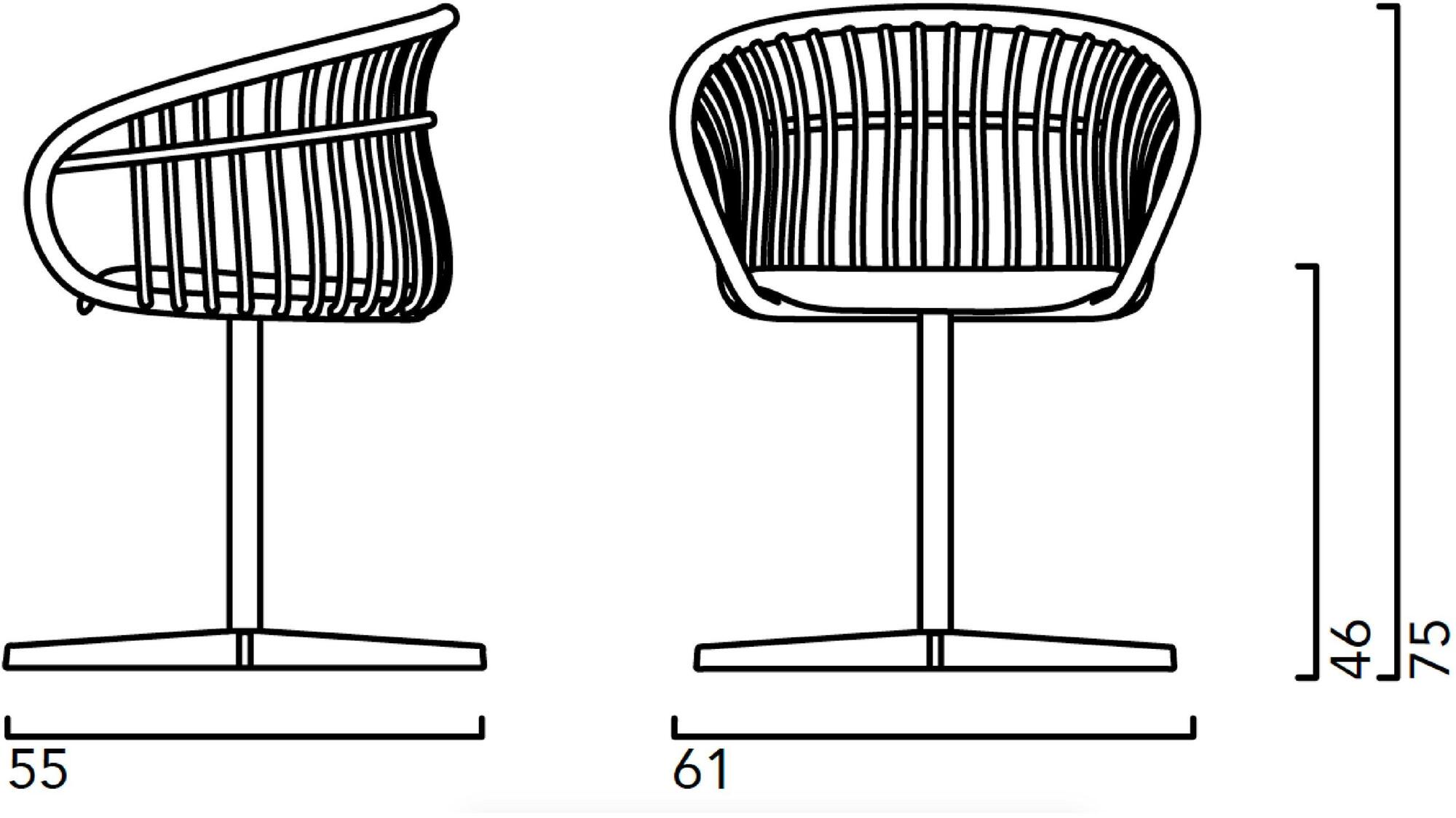 Crassevig 4-спицевый стул с подлокотниками Stem sun-id-1514721 - Вид №5