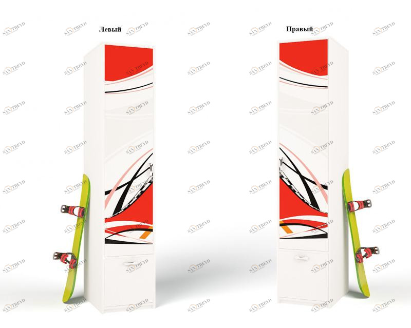 Шкаф ABC-KING с 1й дверью La-Man красный правый 4631147960467