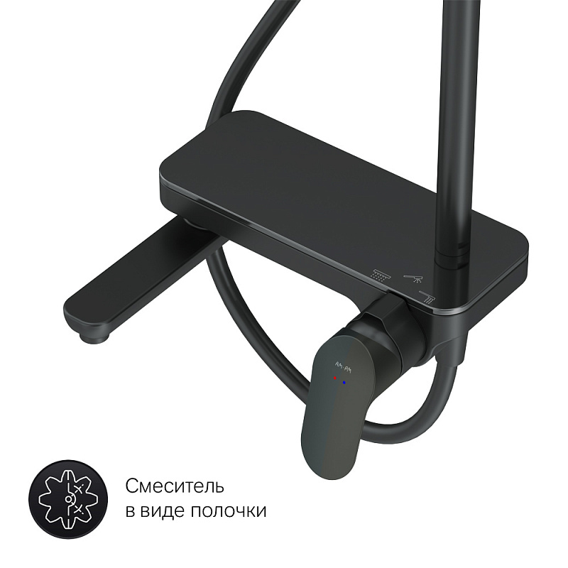 F0780722 душ.система: см-ль-полка д/ванны/душа душ.штанга 1030-1460мм верхний душ 220 мм ру AM.PM Like - Вид №11