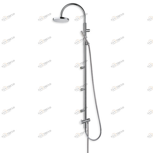 CRIPD501 Многофункциональная душевая колонна с переключателем на выход 3 + 1, регулируемая насадка для душа с защитой от извести, гибкий шланг LONG LIFE, ручной душ с защитой от накипи со скользящей штангой, регулируемые форсунки с защитой от накипи, комб CRISTINA Rubinetterie 