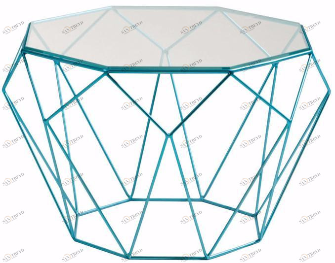 Roche Bobois Восьмиугольный журнальный столик из стали и стекла sun-id-1434418