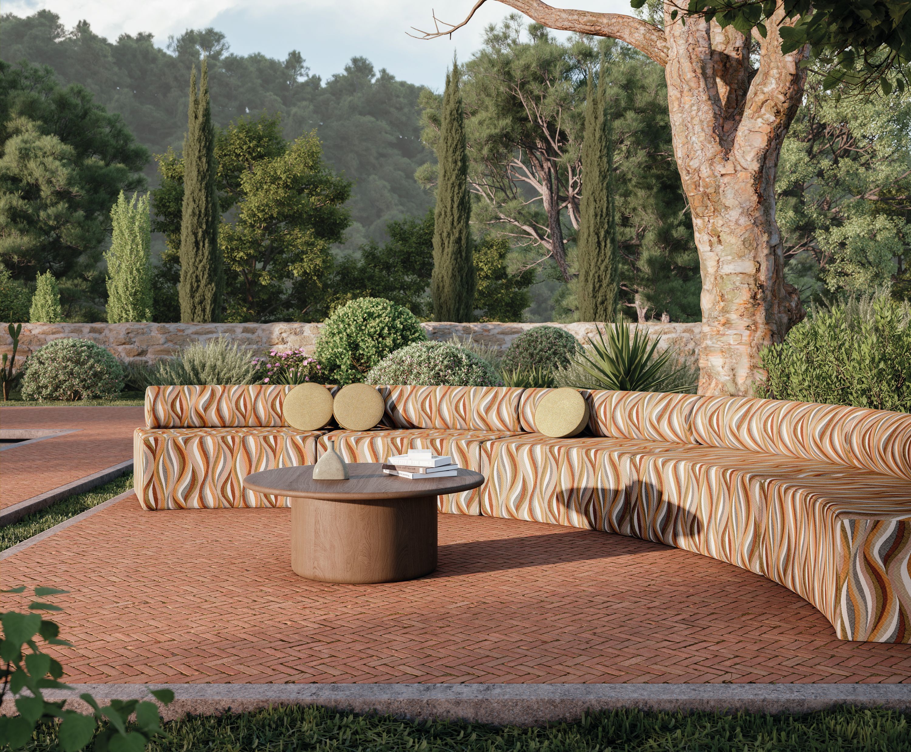 Многоцветная Жаккардовая обивочная ткань Casamance West Bay ARCH-00097270 - Вид №1