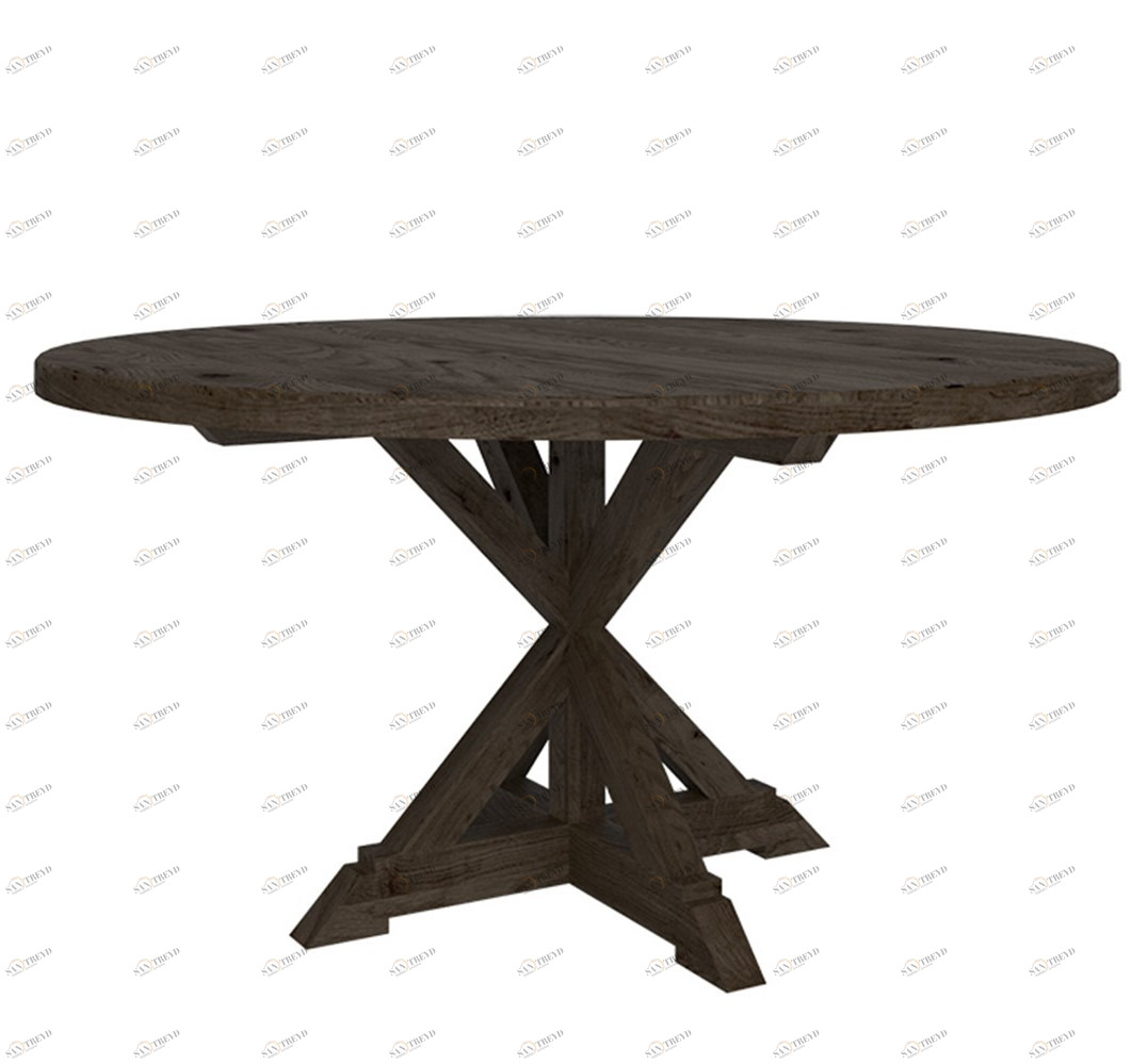 Обеденный стол круглый старый дуб 150 см Tavern FURNITERA  120341 Коричневый 