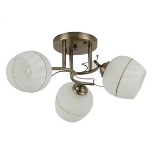 Люстра потолочная Aurel, 3 лампы, 8 м², цвет античная бронза/белый