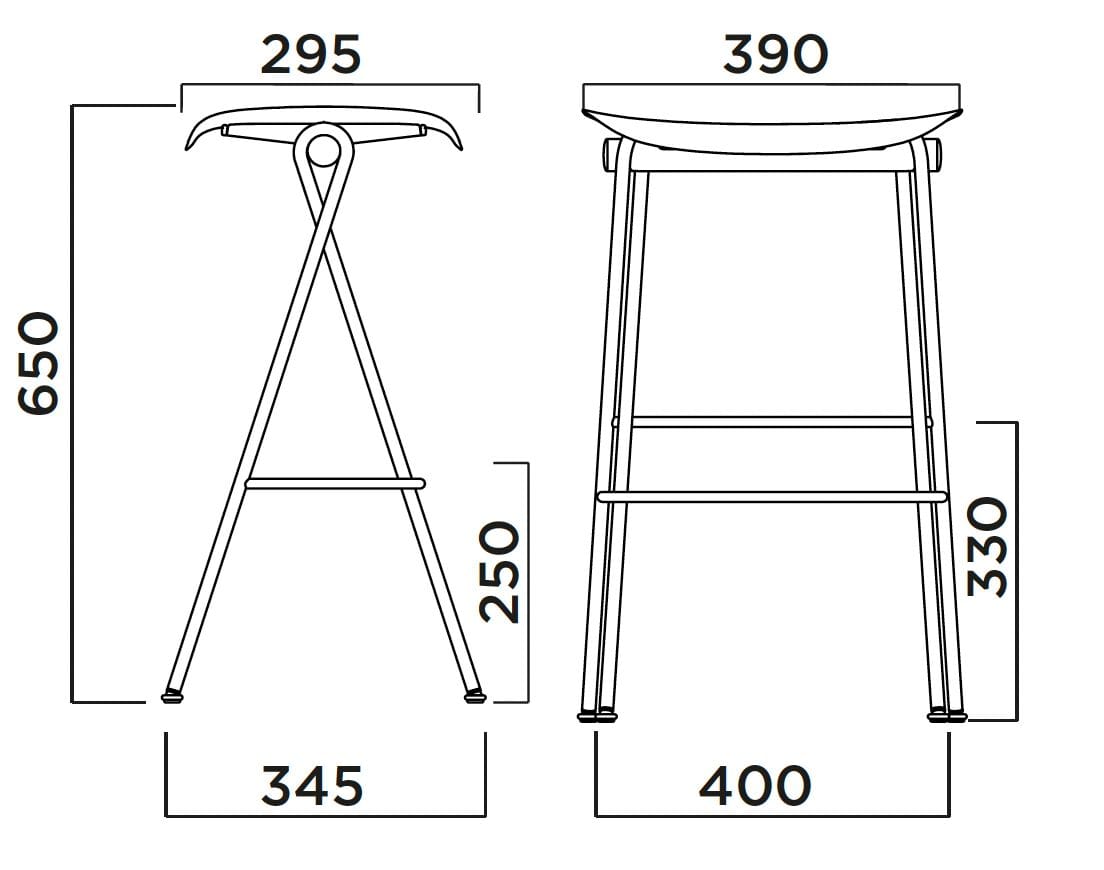 Высокий стальной стул с сиденьем из полипропилена Infiniti флип ARCH-00033494 - Вид №13