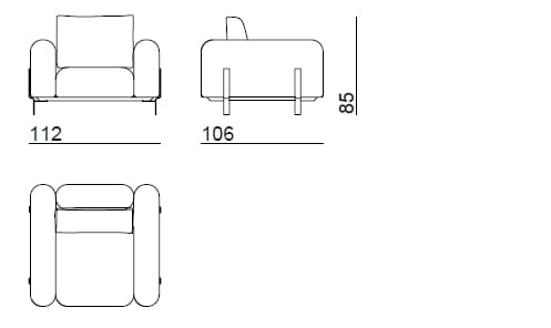 Кожаное кресло с подлокотниками Bizzotto Italia Нара ARCH-00051742 - Вид №4