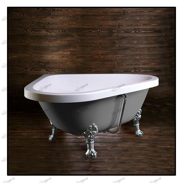 Ванна Akcjum Camelia WR-07-05-Ch-M угловая серая с хромированными ножками WR0705CHM